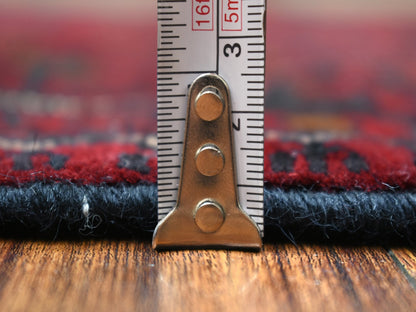 Tribal & Geometric hand-knotted wool runner in Red, 3' x 9'6" — SKU O071541 (view 5)