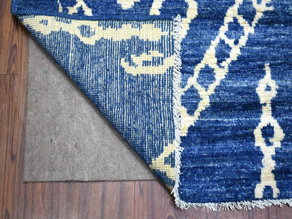 Blue 8'10" x 11'5" Tribal & Geometric Hand knotted Wool Rug - Sku: O071546