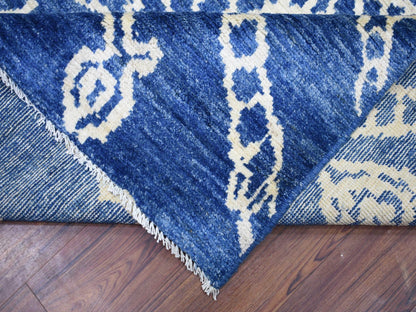 Blue 8'10" x 11'5" Tribal & Geometric Hand knotted Wool Rug - Sku: O071546