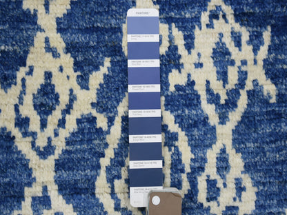 Blue 8'10" x 11'5" Tribal & Geometric Hand knotted Wool Rug - Sku: O071546