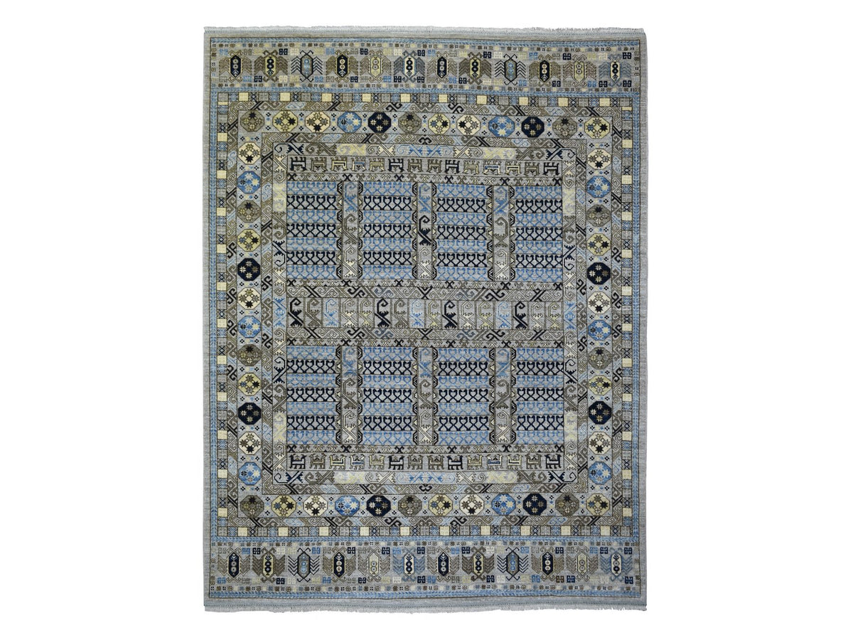 Ersari Tribal & Geometric hand-knotted wool rug in Gray, 8'3" x 10' — SKU O071549