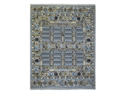 Grey 8'3" x 10'0" Tribal & Geometric Hand knotted Wool Rug - Sku: O071549