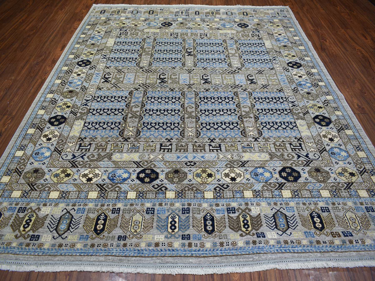 Ersari Tribal & Geometric hand-knotted wool rug in Gray, 8'3" x 10' — SKU O071549 (view 2)