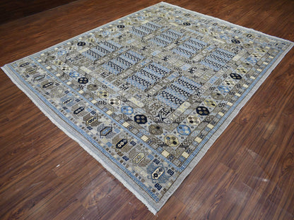 Grey 8'3" x 10'0" Tribal & Geometric Hand knotted Wool Rug - Sku: O071549
