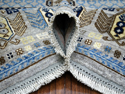 Ersari Tribal & Geometric hand-knotted wool rug in Gray, 8'3" x 10' — SKU O071549 (view 5)
