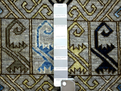 Ersari Tribal & Geometric hand-knotted wool rug in Gray, 8'3" x 10' — SKU O071549 (view 7)