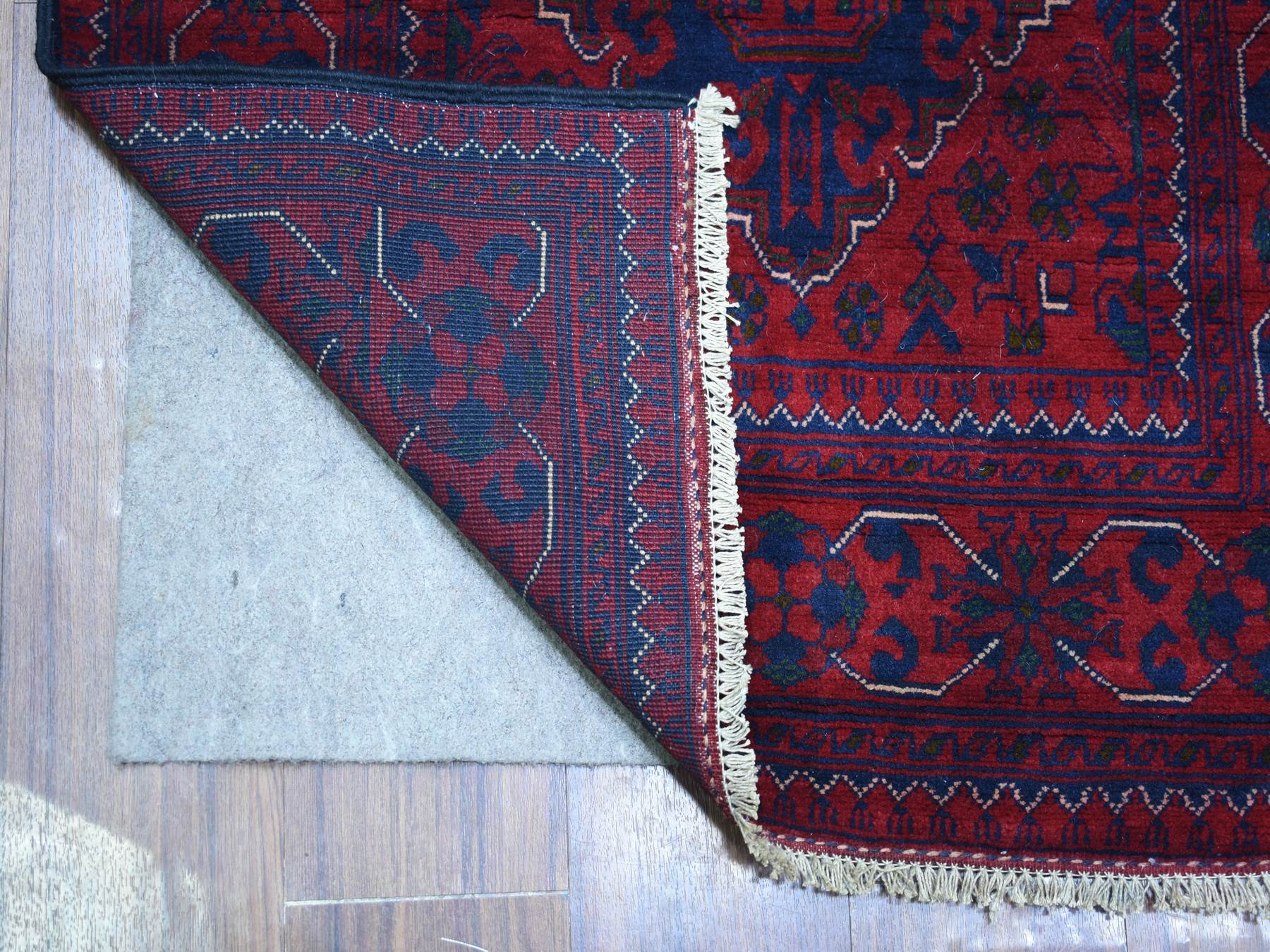 Tribal & Geometric hand-knotted wool runner in Red, 2'9" x 12'5" — SKU O071568 (view 2)