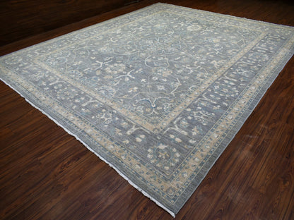 Peshawar Oushak hand-knotted wool rug in Gray, 12' x 14'6" — SKU O071597 (view 3)