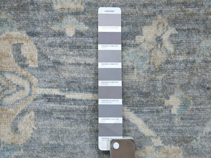 Grey 12'0" x 14'6" Oushak And Peshawar Hand knotted Wool Rug - Sku: O071597