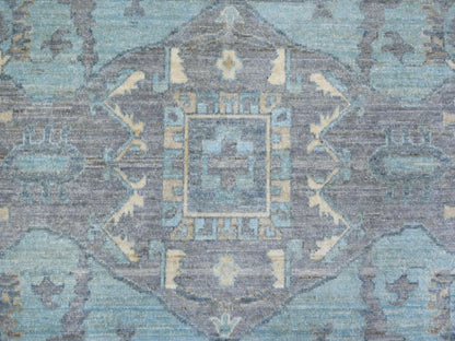 Heriz Oushak hand-knotted wool rug in Ivory & Gray, 9'1" x 11'9" — SKU O071619 (view 8)