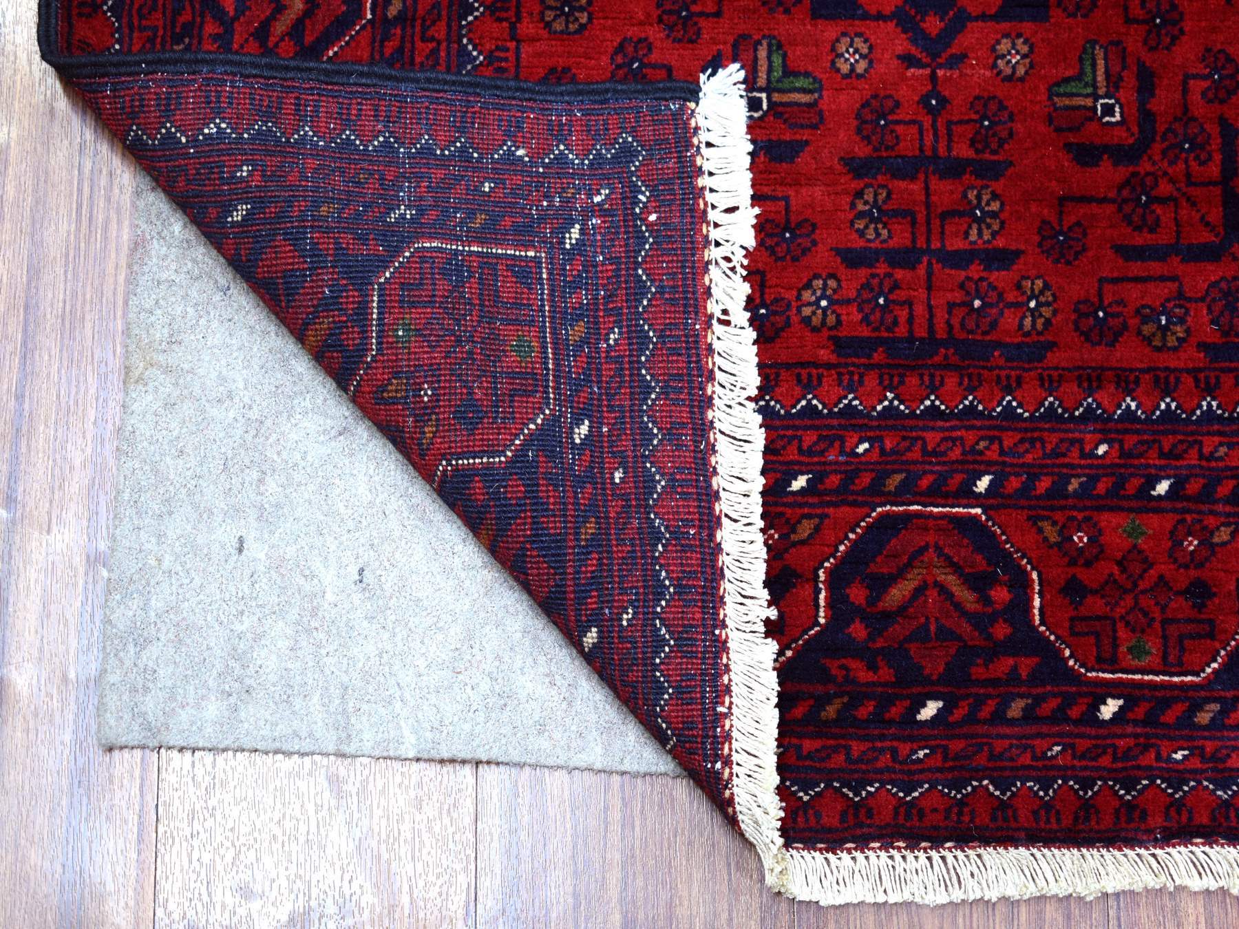 Tribal & Geometric hand-knotted wool runner in Red, 2'10" x 9'9" — SKU O071698 (view 2)