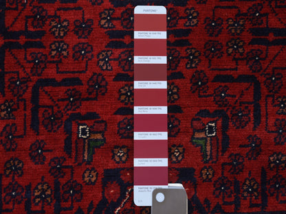 Tribal & Geometric hand-knotted wool runner in Red, 2'10" x 9'9" — SKU O071698 (view 3)