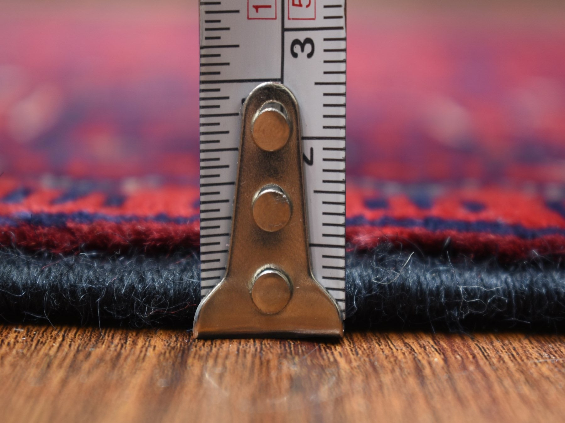 Tribal & Geometric hand-knotted wool runner in Red, 2'10" x 9'9" — SKU O071698 (view 5)