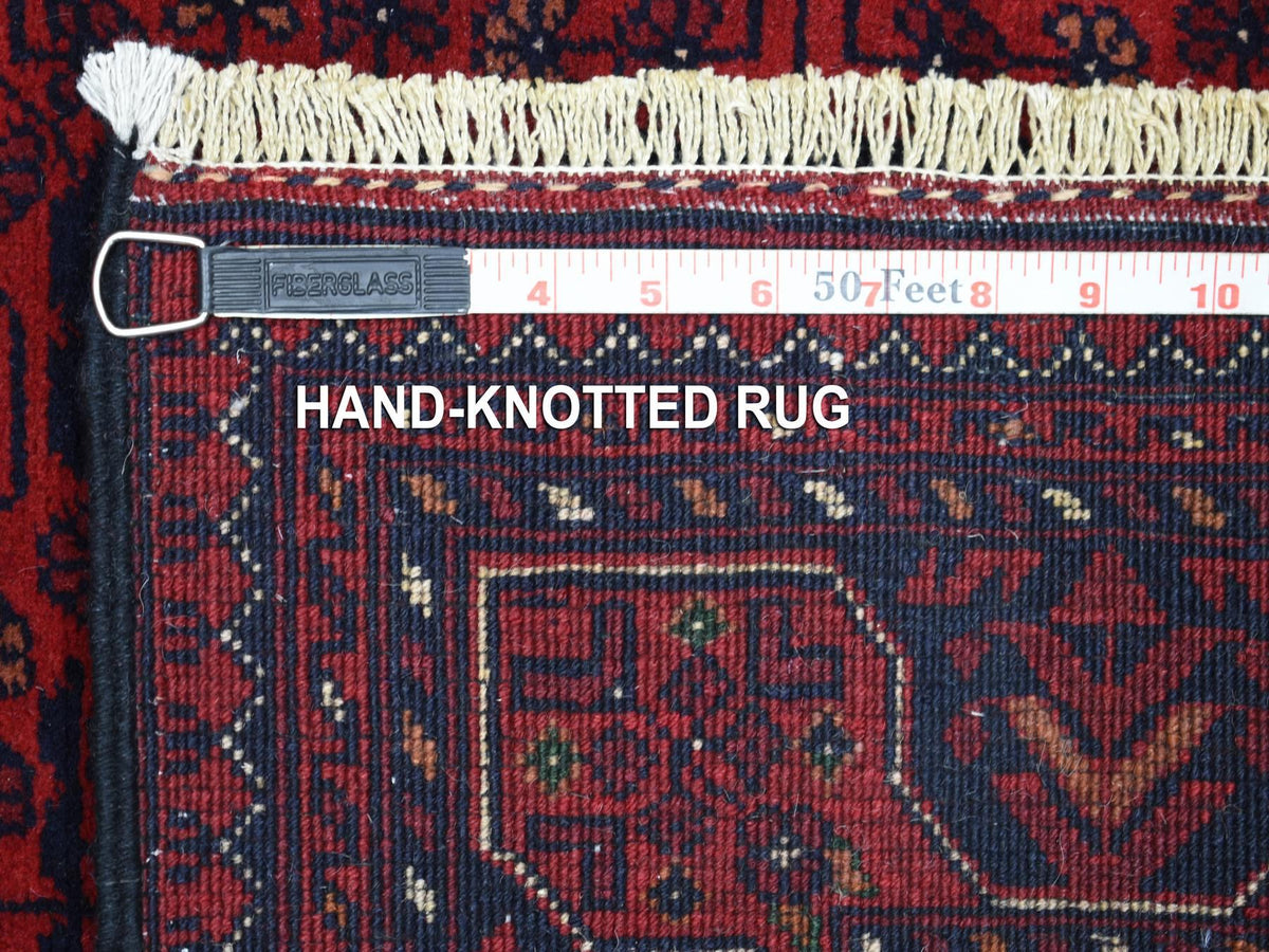 Tribal & Geometric hand-knotted wool runner in Red, 2'10" x 9'9" — SKU O071698 (view 6)