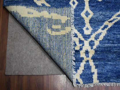 Blue 12'3" x 14'3" Tribal & Geometric Hand knotted Wool Rug - Sku: O071714