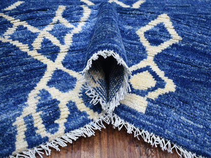 Tribal & Geometric hand-knotted wool rug in Blue, 12'3" x 14'3" — SKU O071714 (view 5)
