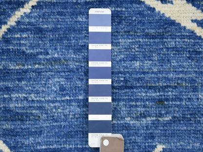 Blue 12'3" x 14'3" Tribal & Geometric Hand knotted Wool Rug - Sku: O071714