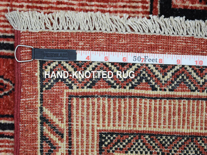 Peshawar Oushak hand-knotted wool rug in Red, 5'10" x 8'10" — SKU O071729 (view 6)