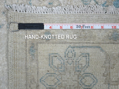 Peshawar Oushak hand-knotted wool rug in Ivory, 4' x 5'9" — SKU O071733 (view 6)