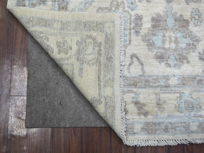 Ivory 4'0" x 5'9" Oushak And Peshawar Hand knotted Wool Rug - Sku: O071759