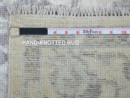 Ivory 4'0" x 5'9" Oushak And Peshawar Hand knotted Wool Rug - Sku: O071759