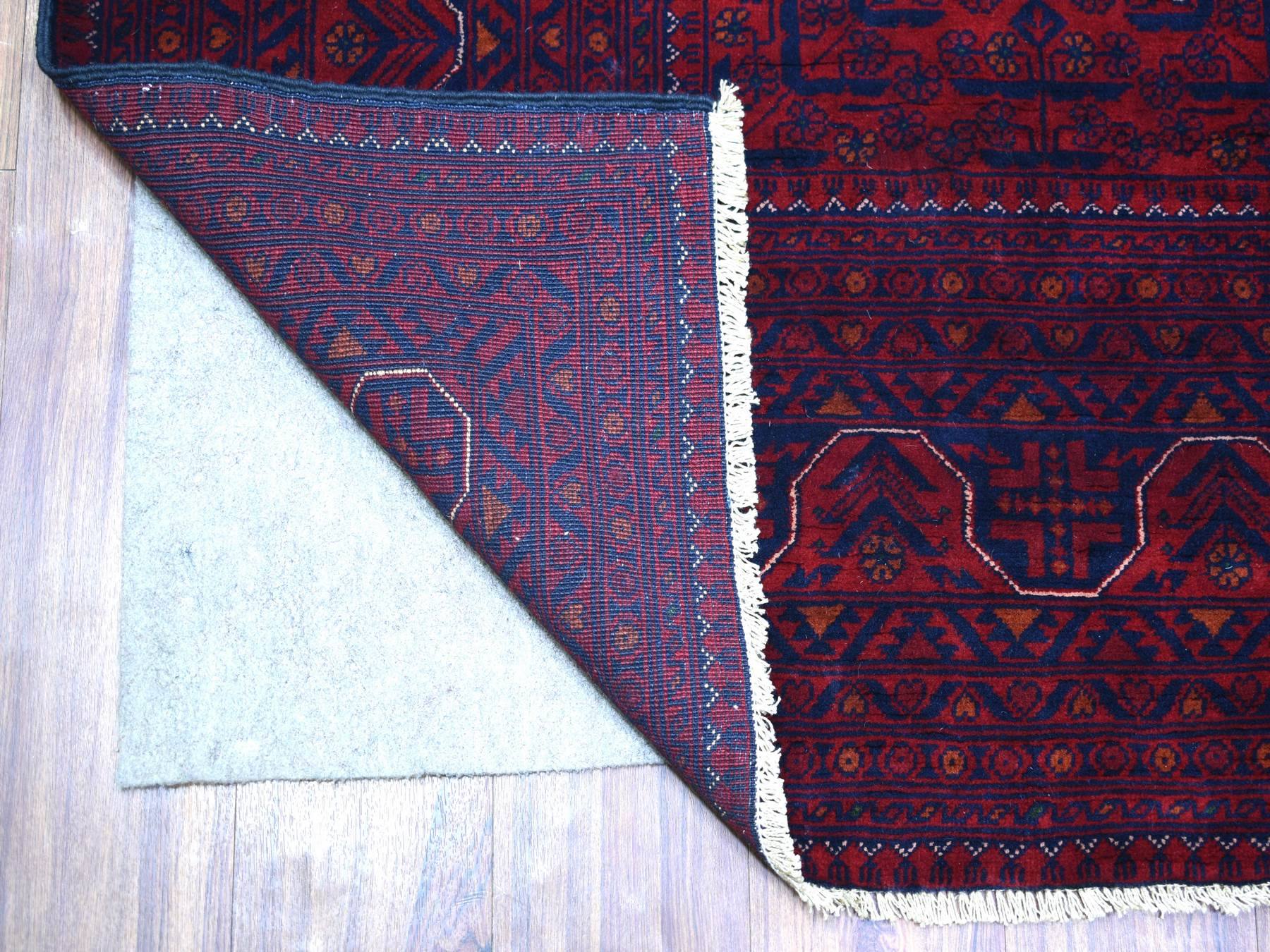 Tribal & Geometric hand-knotted wool rug in Red, 5'6" x 8' — SKU O071776 (view 2)