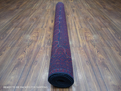 Red 5'6" x 8'0" Tribal Hand knotted Wool Rug - Sku: O071776