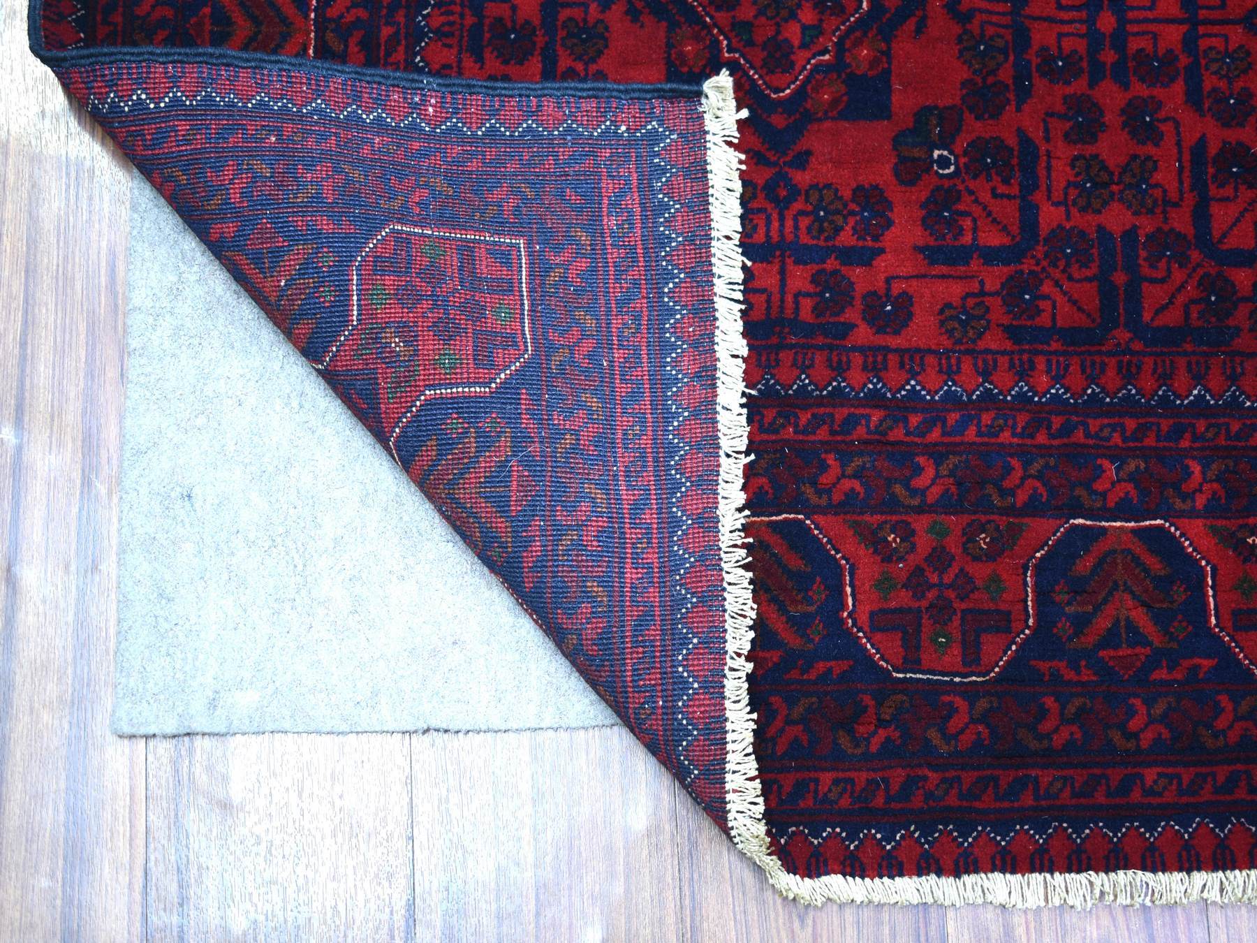 Tribal & Geometric hand-knotted wool rug in Red, 5'8" x 7'5" — SKU O071787 (view 2)