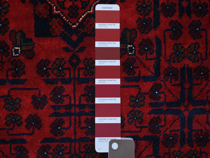 Tribal & Geometric hand-knotted wool rug in Red, 5'8" x 7'5" — SKU O071787 (view 3)