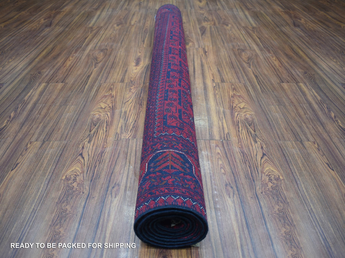 Tribal & Geometric hand-knotted wool rug in Red, 5'8" x 7'5" — SKU O071787 (view 4)