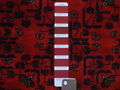 Tribal & Geometric hand-knotted wool rug in Red, 4'10" x 6'3" — SKU O071792 (view 3)