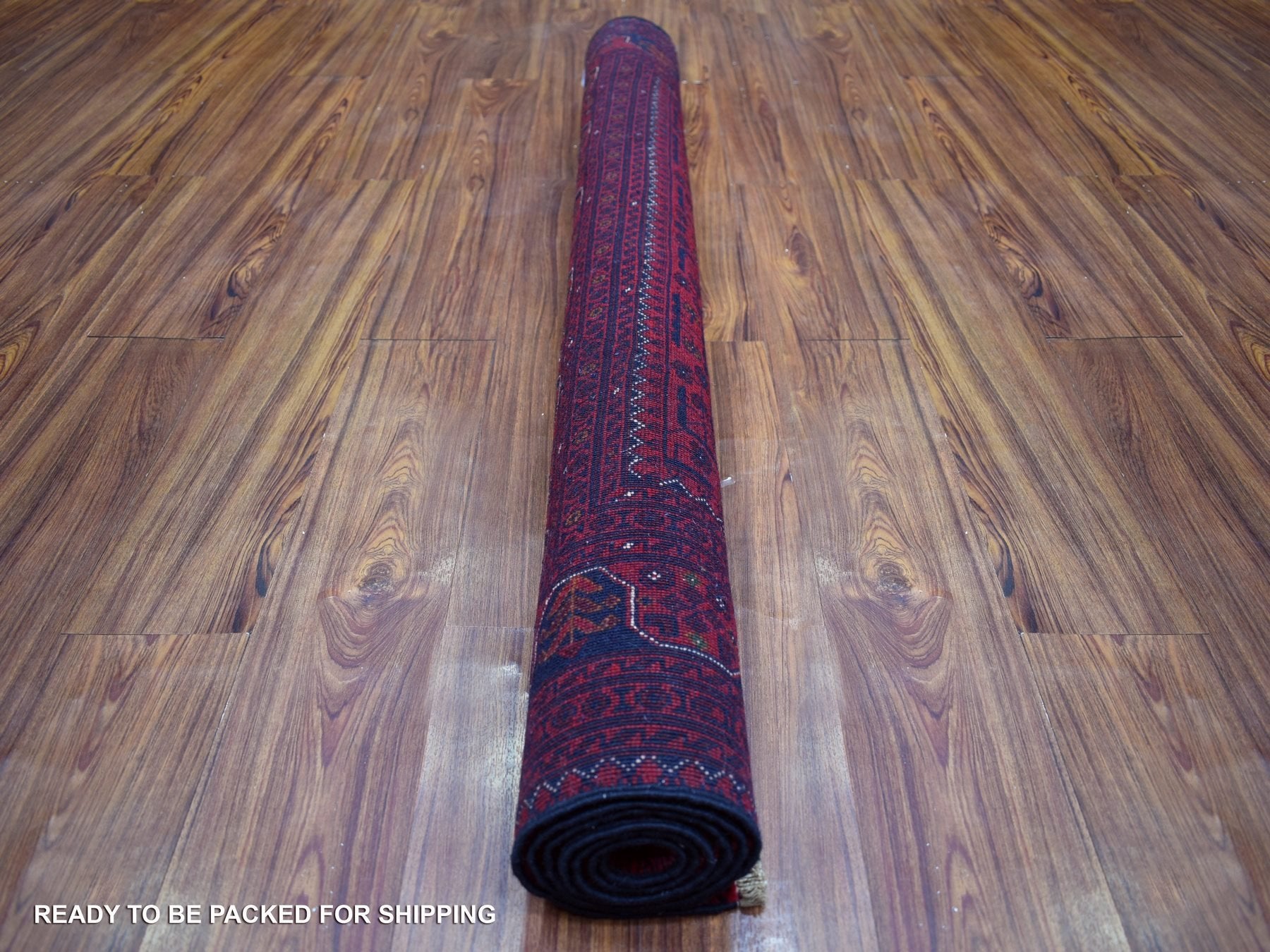 Tribal & Geometric hand-knotted wool rug in Red, 4'10" x 6'3" — SKU O071792 (view 4)