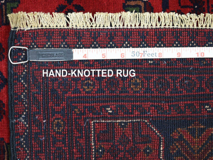 Tribal & Geometric hand-knotted wool rug in Red, 4'10" x 6'3" — SKU O071792 (view 6)