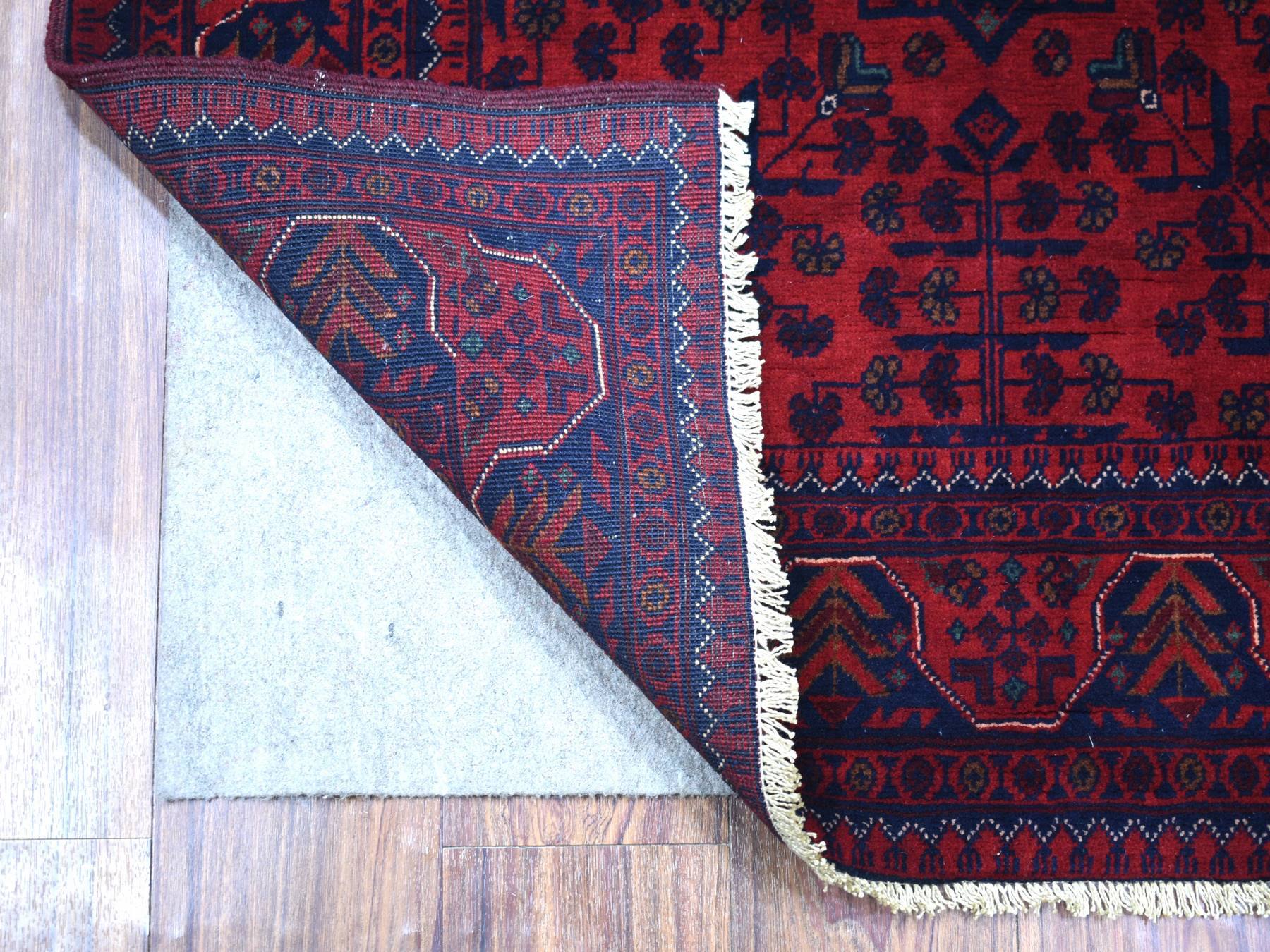 Tribal & Geometric hand-knotted wool rug in Red, 3'4" x 4'10" — SKU O071803 (view 2)