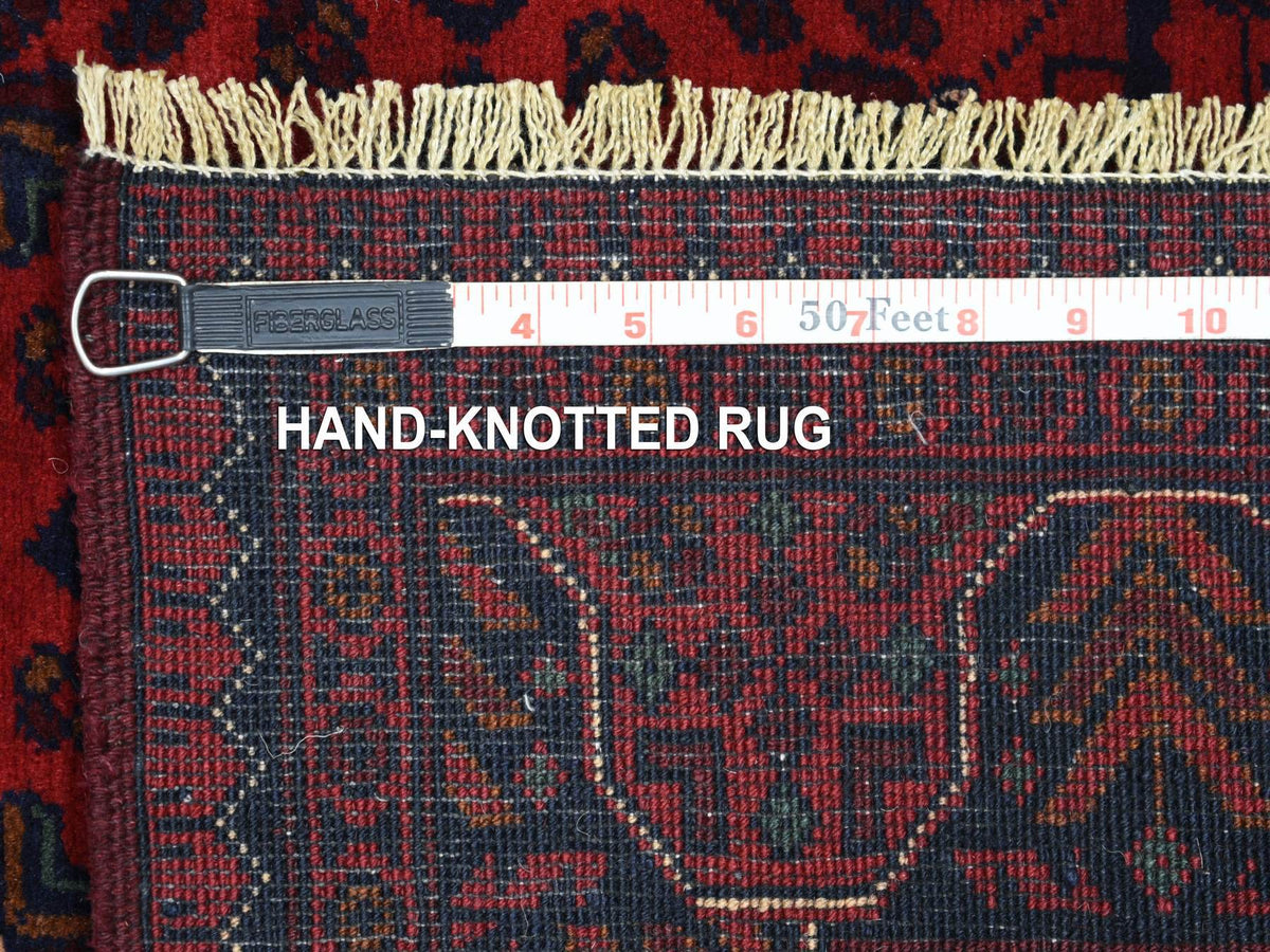 Tribal & Geometric hand-knotted wool rug in Red, 3'4" x 4'10" — SKU O071803 (view 6)
