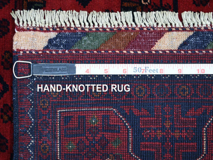 Red 3'4" x 4'10" Tribal Hand knotted Wool Rug - Sku: O071804