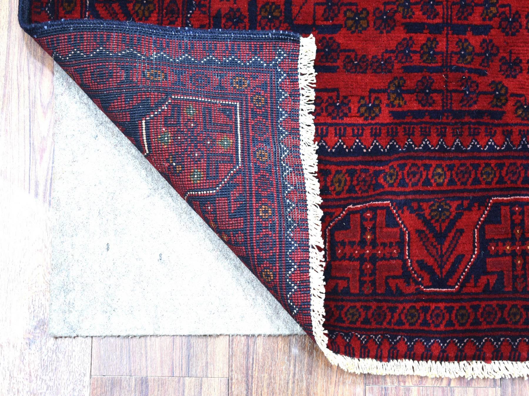 Tribal & Geometric hand-knotted wool rug in Red, 3'2" x 4'8" — SKU O071807 (view 2)