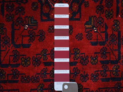 Tribal & Geometric hand-knotted wool rug in Red, 3'2" x 4'8" — SKU O071807 (view 3)