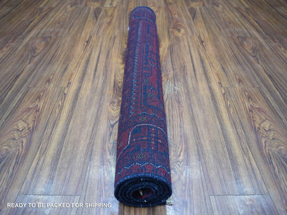 Tribal & Geometric hand-knotted wool rug in Red, 3'2" x 4'8" — SKU O071807 (view 4)