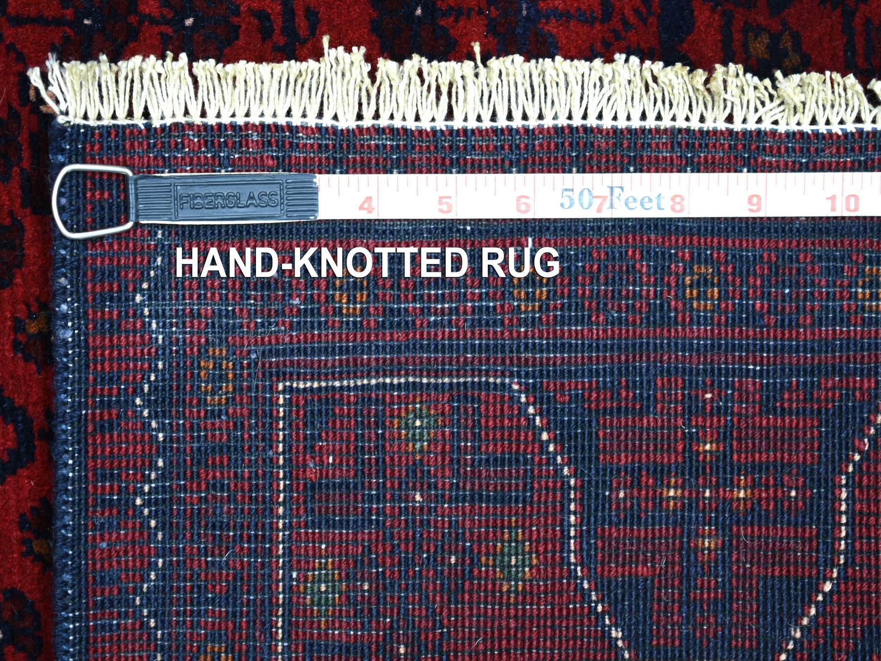 Tribal & Geometric hand-knotted wool rug in Red, 3'2" x 4'8" — SKU O071807 (view 6)