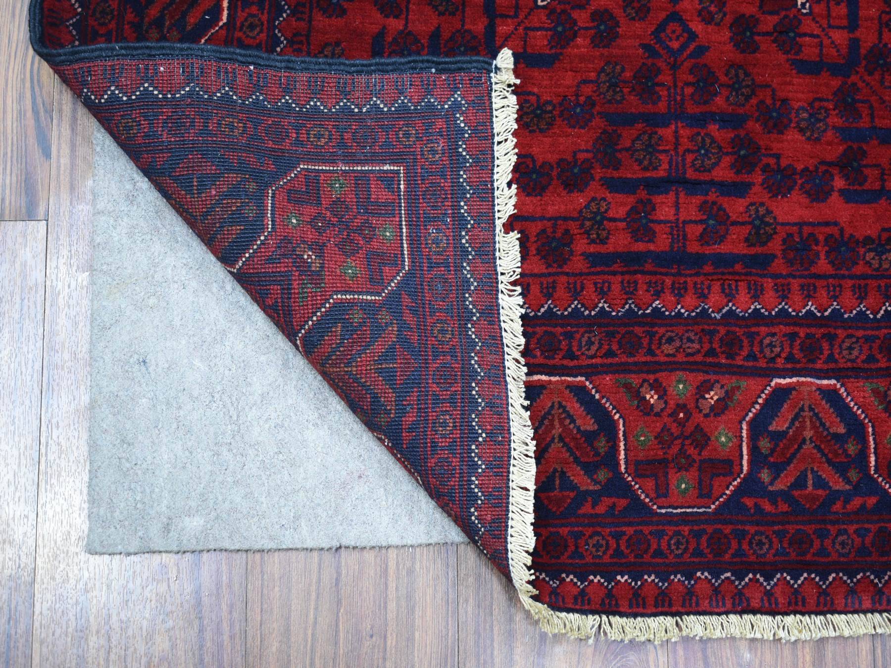 Tribal & Geometric hand-knotted wool rug in Red, 3'3" x 5' — SKU O071808 (view 2)