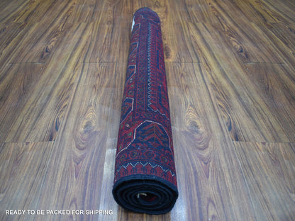 Tribal & Geometric hand-knotted wool rug in Red, 3'3" x 5' — SKU O071808 (view 4)
