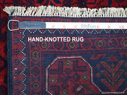 Tribal & Geometric hand-knotted wool rug in Red, 3'3" x 5' — SKU O071808 (view 6)