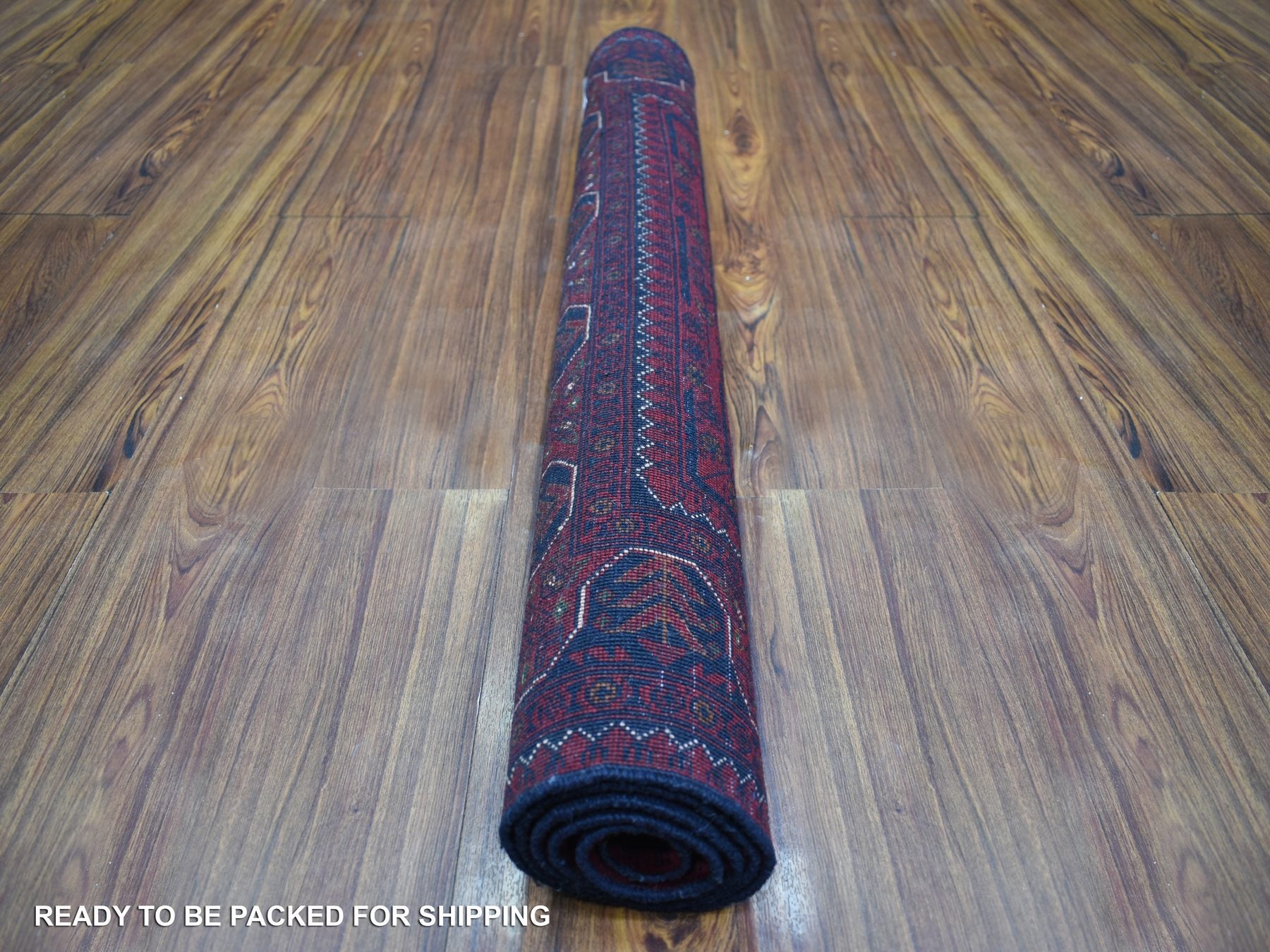 Tribal & Geometric hand-knotted wool rug in Red, 3'5" x 4'10" — SKU O071810 (view 4)