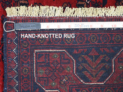 Tribal & Geometric hand-knotted wool rug in Red, 3'5" x 4'10" — SKU O071810 (view 6)