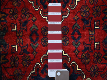 Tribal Tribal & Geometric hand-knotted wool runner in Red, 2'9" x 12'10" — SKU O071812 (view 3)