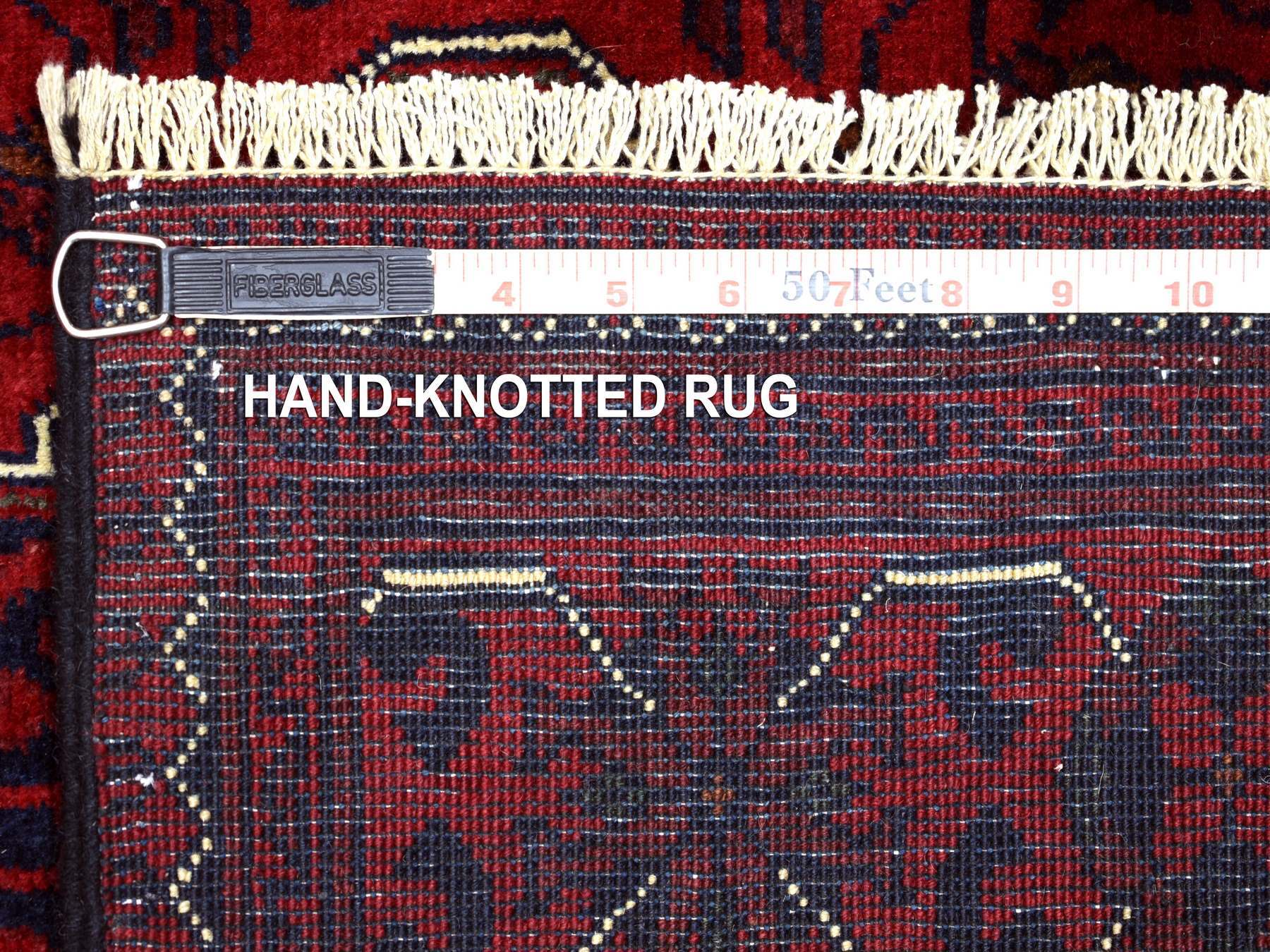 Tribal Tribal & Geometric hand-knotted wool runner in Red, 2'9" x 12'10" — SKU O071812 (view 6)