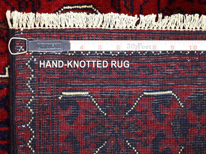 Tribal Tribal & Geometric hand-knotted wool runner in Red, 2'9" x 12'10" — SKU O071812 (view 6)