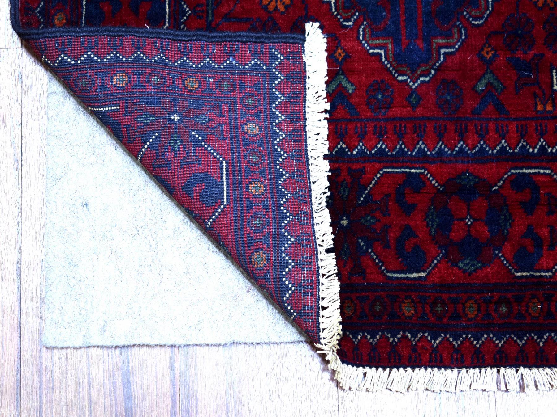 Tribal & Geometric hand-knotted wool runner in Red, 2'8" x 12'6" — SKU O071814 (view 2)