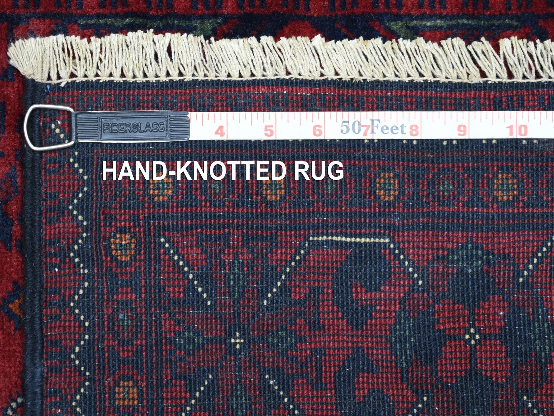 Tribal & Geometric hand-knotted wool runner in Red, 2'8" x 12'6" — SKU O071814 (view 6)